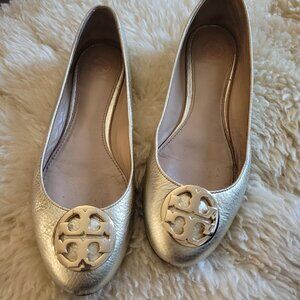 Tory Burch Gold Ballet Flats